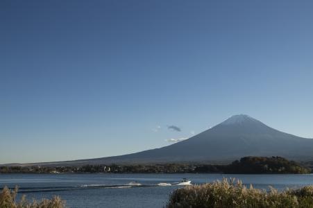 从河口湖看到的富士山免费照片