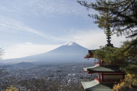 新仓山浅间公园免费精神塔和富士山免费图片
