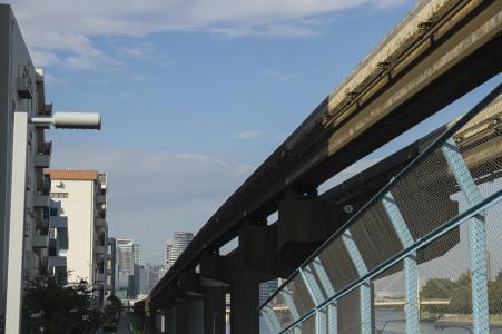 东京单轨铁路高架地下股票照片