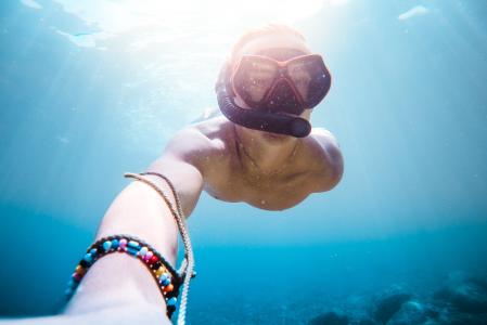 Underwater Diving Snorkeling Selfie in The Sea #2