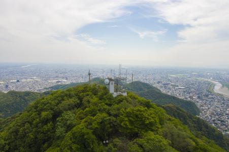从岐阜城堡天使看到的岐阜山和城市的免费照片