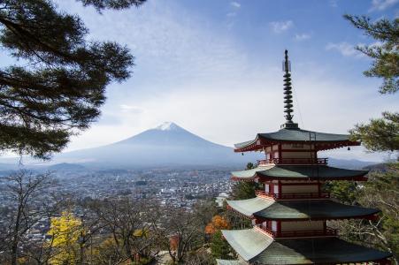 新仓山浅间公园免费精神塔和富士山免费图片