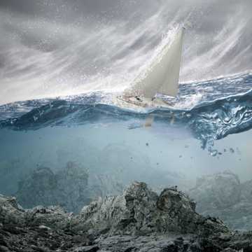海洋帆船波浪图片