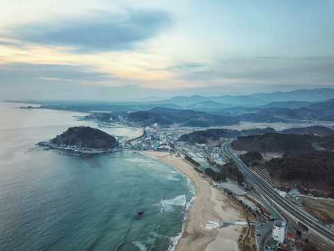 韩国海水浴场风光图片