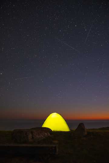 夜空下露营景致图片