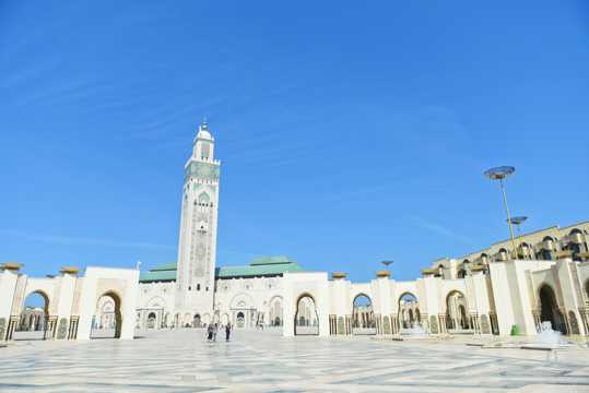 摩洛哥卡萨布兰卡的哈桑二世清真寺建筑景色图片