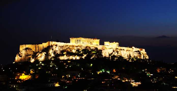 希腊雅典夜景风光