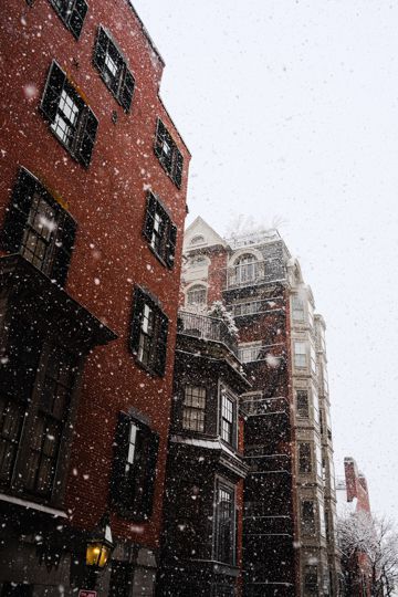 下雪天的城市风光