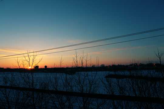 冬季落日景观图片