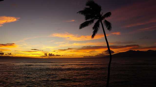 夏威夷斜阳唯美图片