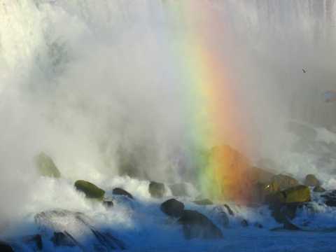尼亚加拉瀑布彩虹图片